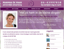 Tablet Screenshot of marinkadehaan.nl